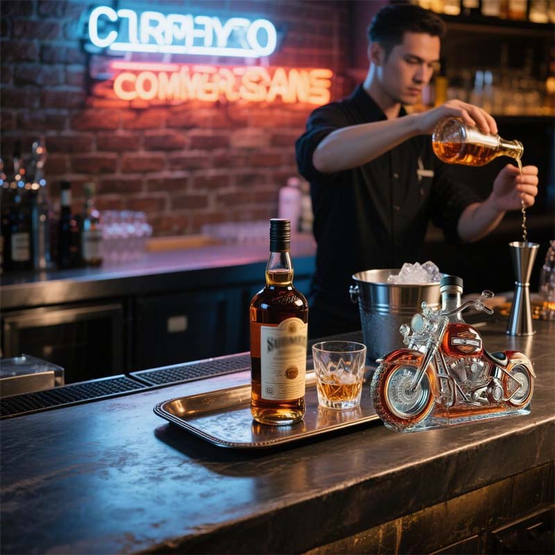 MotoFlaska™ – Rå design möter klassisk whiskytradition.