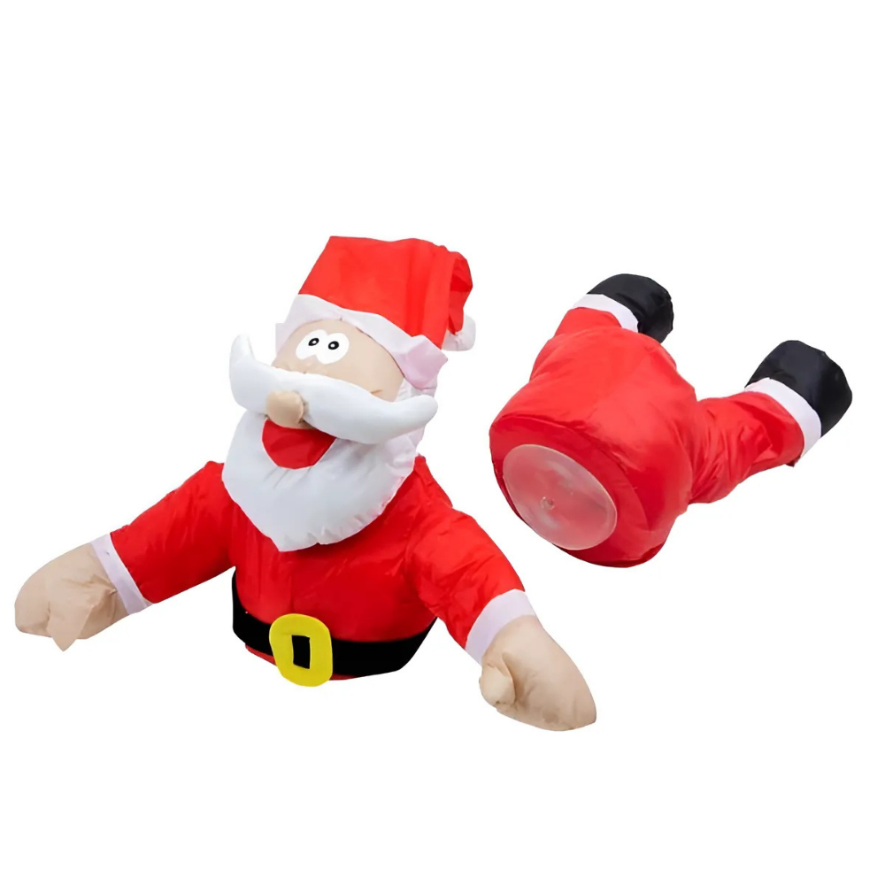 TomteKrasch™ – Jultomten och renar som kraschar genom fönstret dekoration