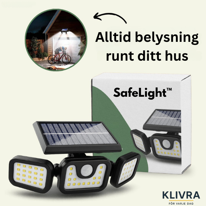 SafeLight™ – Effektivt ljus som drivs av solen och reagerar på rörelse