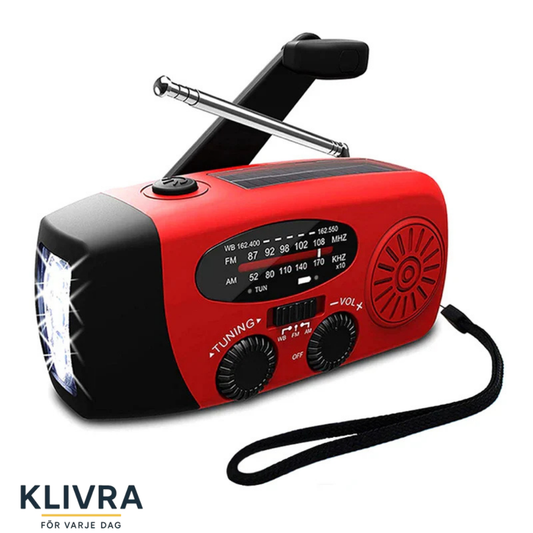KrisRadio™ – Allt du behöver i en kris: radio, ljus och powerbank