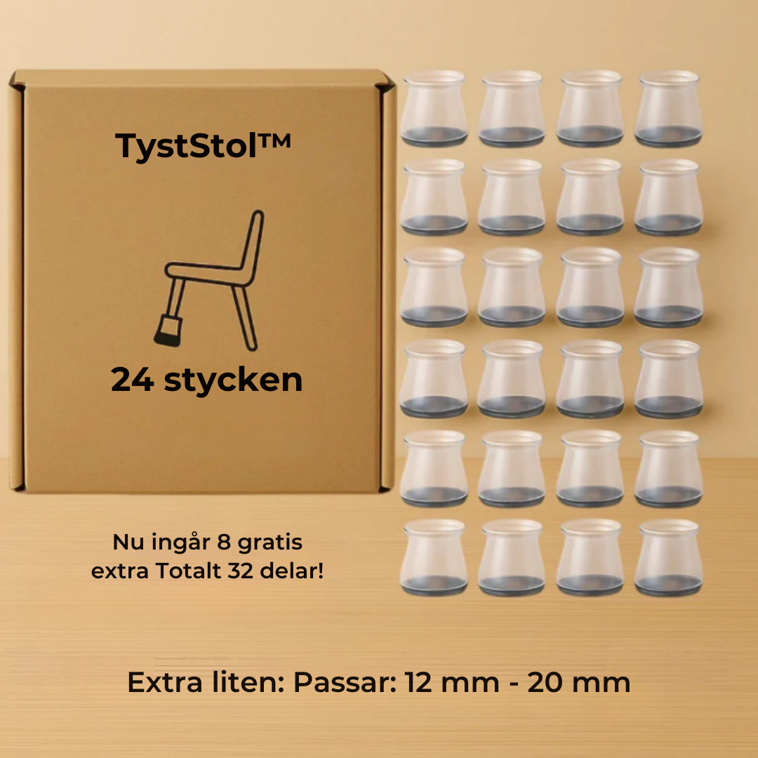 TystStol™ – Skyddar golvet och dämpar ljudet diskret!