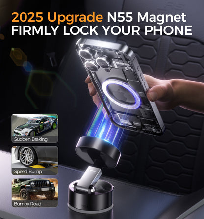 MagHold™ – Stabil mobilhållare med kraftig sugkopp och MagSafe-stöd