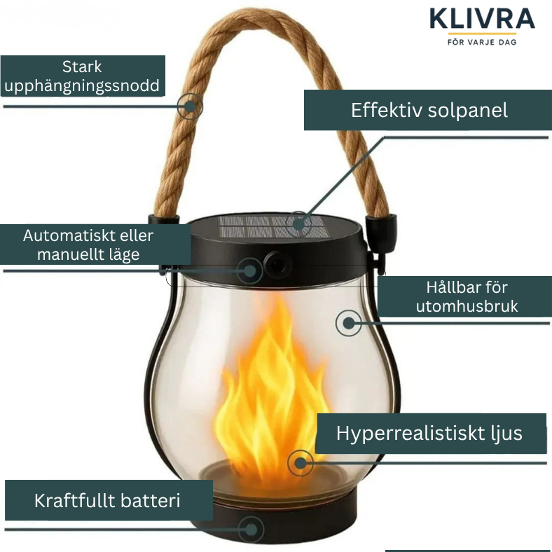 GlowFire™ – Solenergi och eldliknande sken i perfekt harmoni
