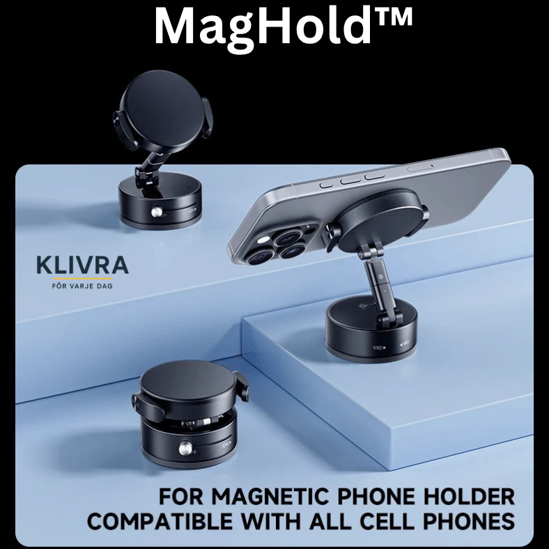 MagHold™ – Stabil mobilhållare med kraftig sugkopp och MagSafe-stöd