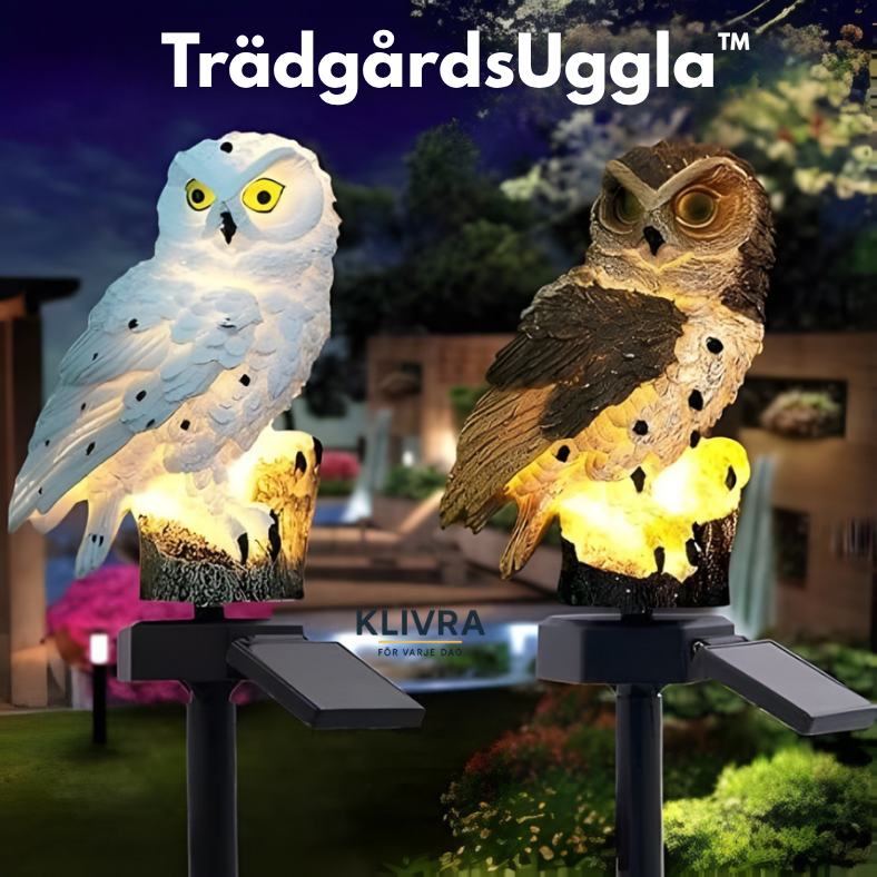 TrädgårdsUggla™ – Levande ljus och naturinspirerad design med solkraft.