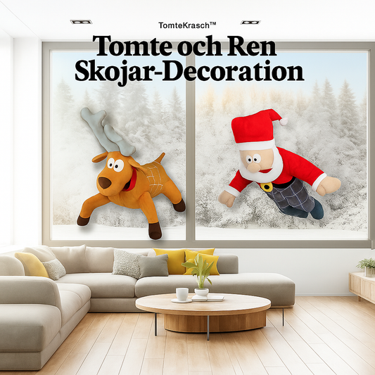 TomteKrasch™ – Jultomten och renar som kraschar genom fönstret dekoration