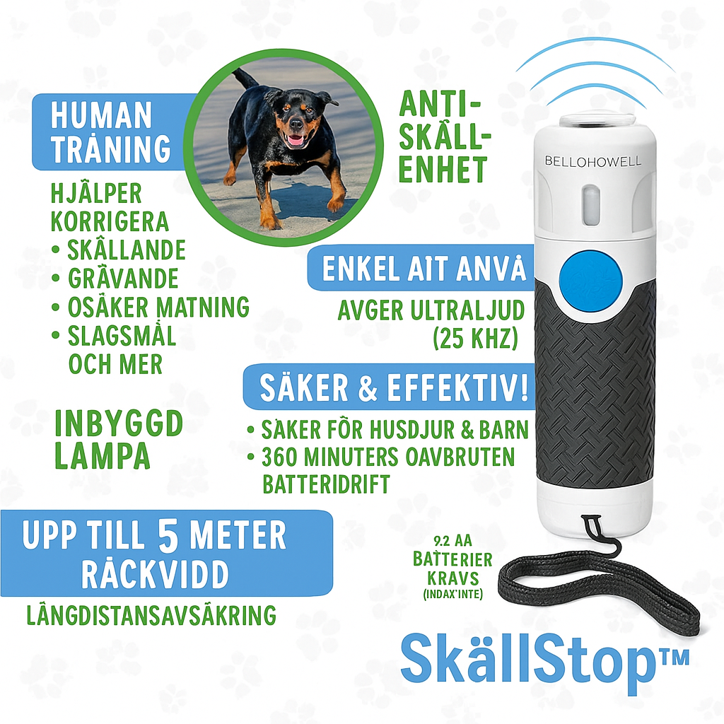 SkällStop™ – Stoppar skällandet med ett knapptryck!