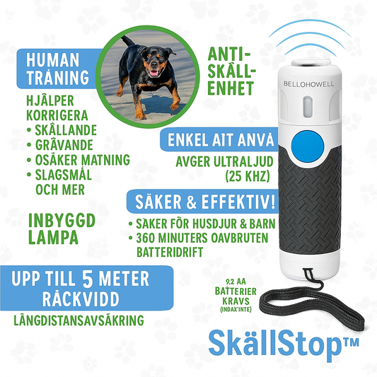 SkällStop™ – Stoppar skällandet med ett knapptryck!